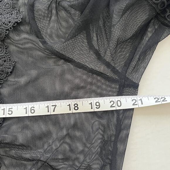 Embroidered Whimsigoth Womens Top 1XL Fairy Grunge Victorian Mesh Festival Boho. - Picture 4 of 9